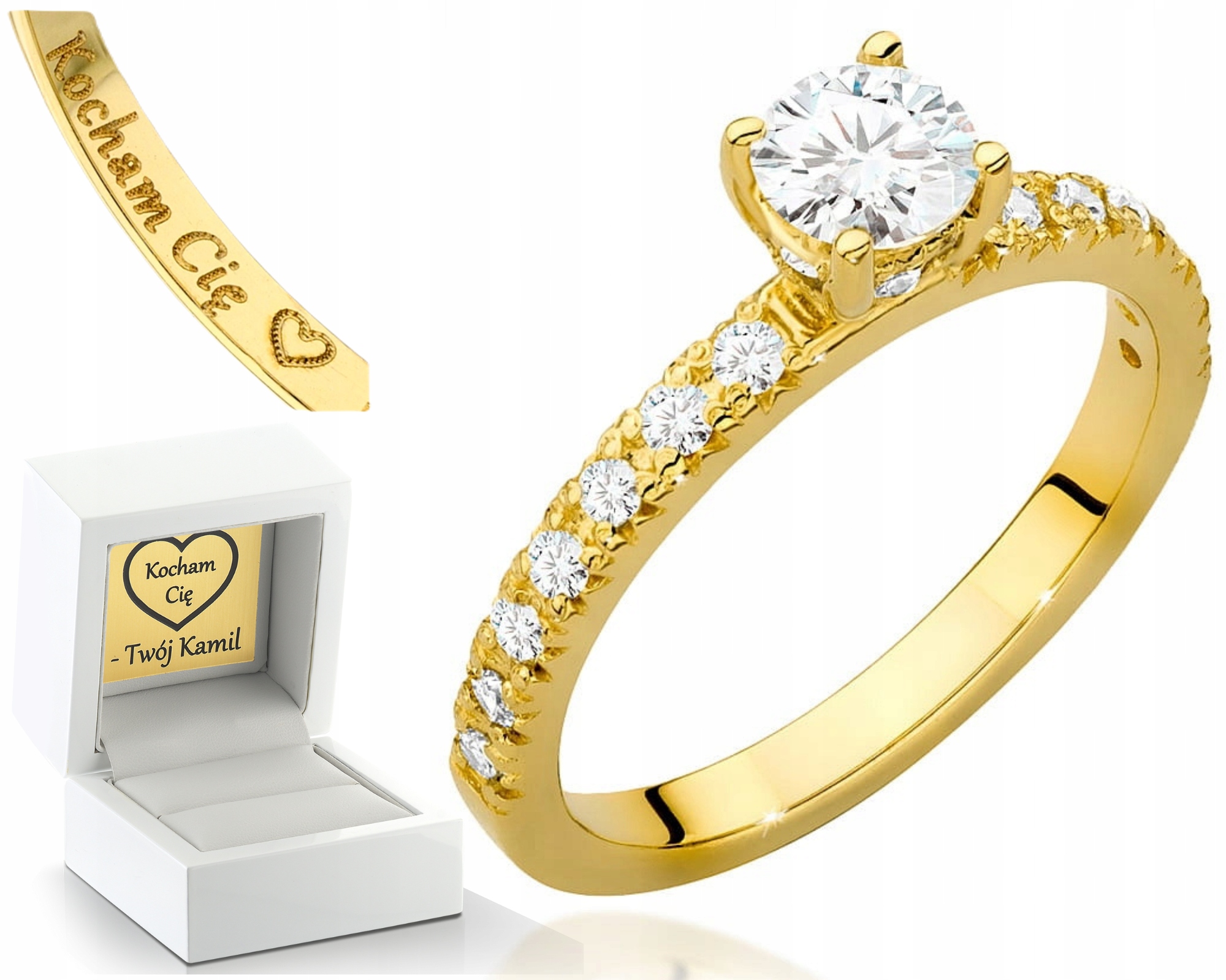 Žluté Zlato Prstýnek 14K Laboratorní Diamanty Luxus A Prestiž