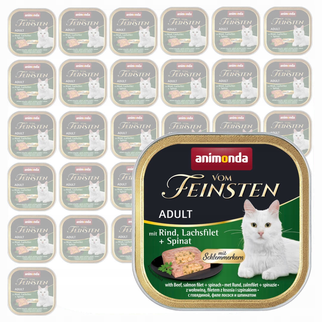 Levně Animonda Vom Feinsten 32x100g mokré krmivo pro kočky Hovězí maso Losos Špenát