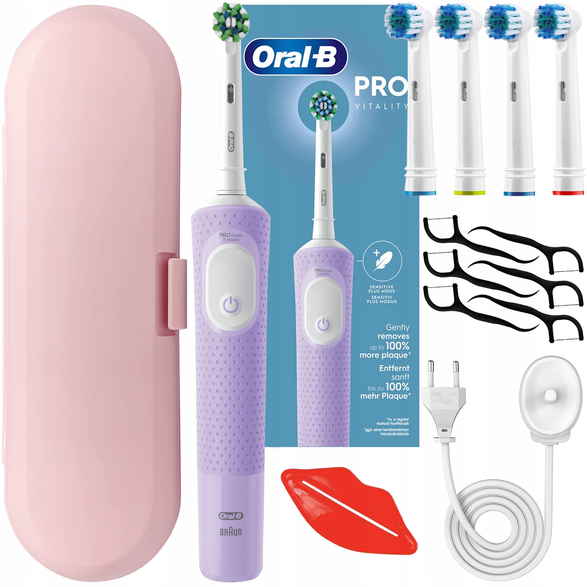 Szczoteczka Elektryczna Do Zębów Oral-b Vitality Pro Lilac Fiolet Zestaw