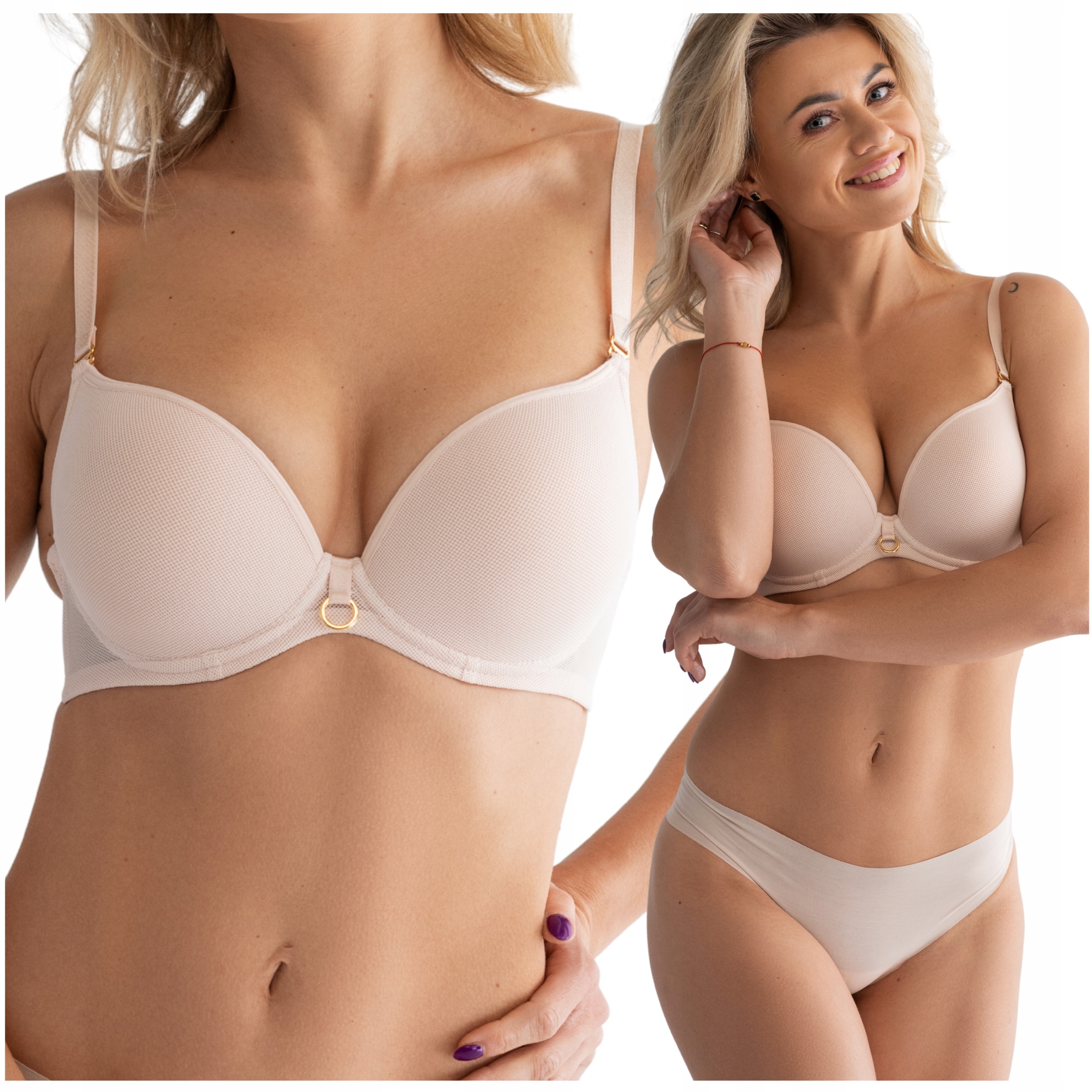 Push up podprsenka hladká, zvětšuje poprsí Lemax Savannah Oil růžová 65F