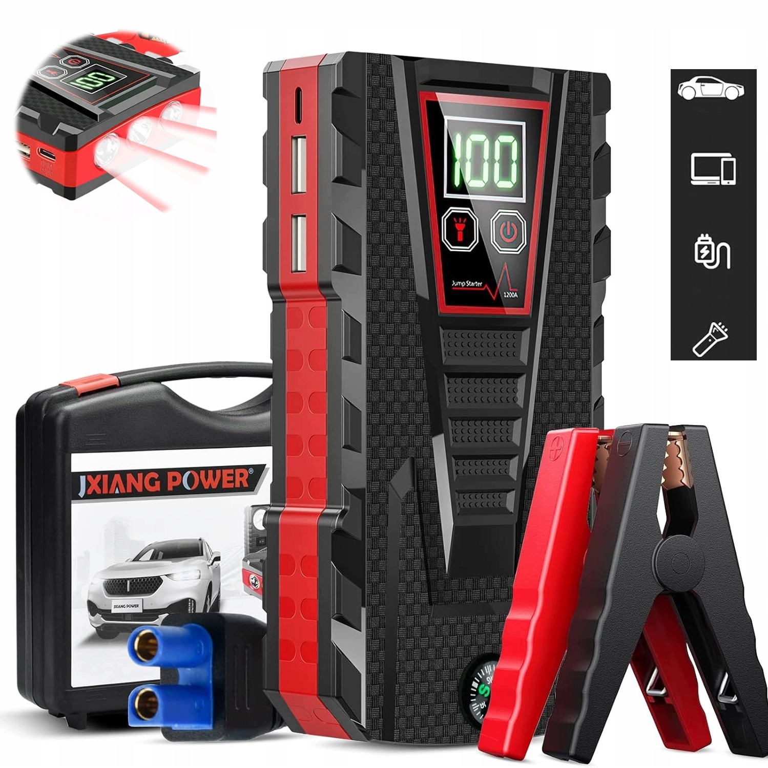 Jump Startér Do Auta 99800 mAh Powerbanka Autostartovací Zařízení 12 V
