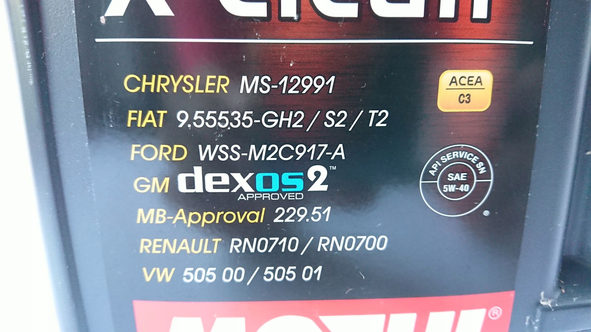 OLEJ MOTUL 8100 X-CLEAN C3 5W-40 6L SYNTETYK Model 8100 X-Clean