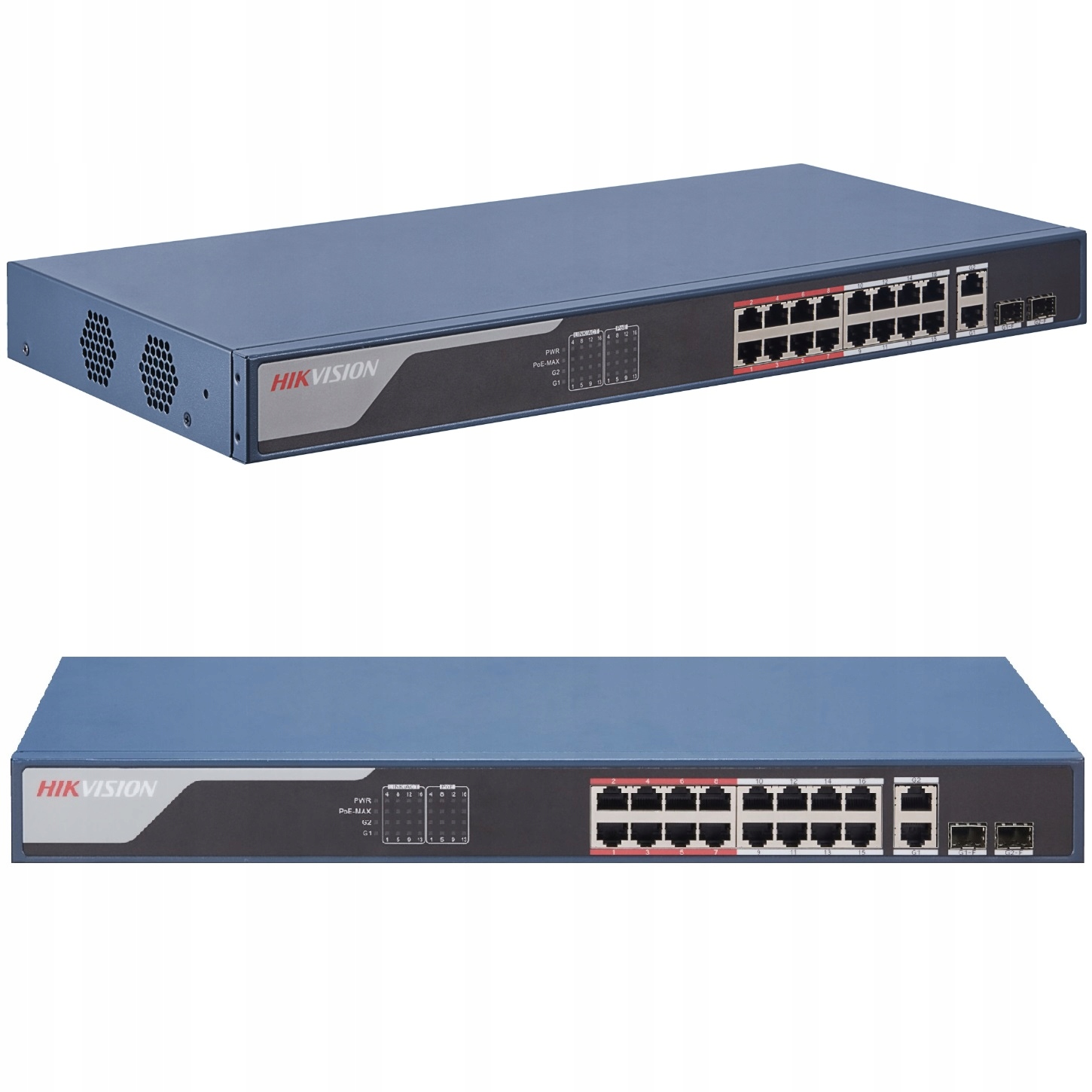 Switch PoE x16 L2 18 Portów Hikvision DS-3E1318P-EI Uplink Zarządzalny Sfp