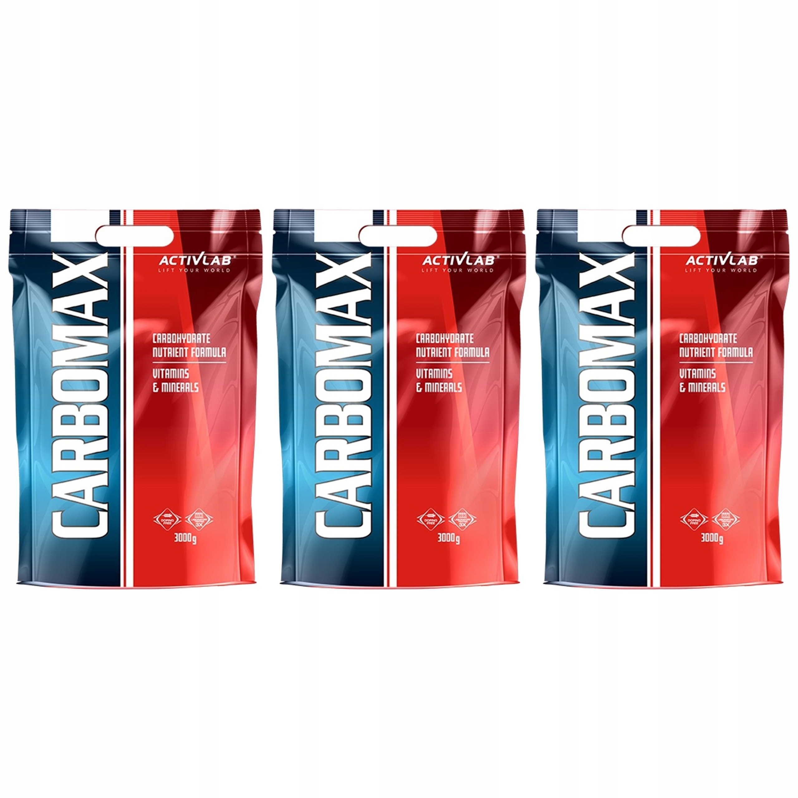 3x Activlab Carbomax 3kg Energie Sacharidy Vitamíny