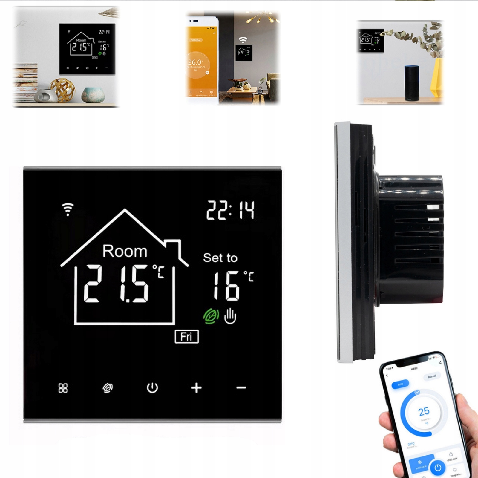 16A Inteligentní WiFi termostat Elektrický regulátor vytápění