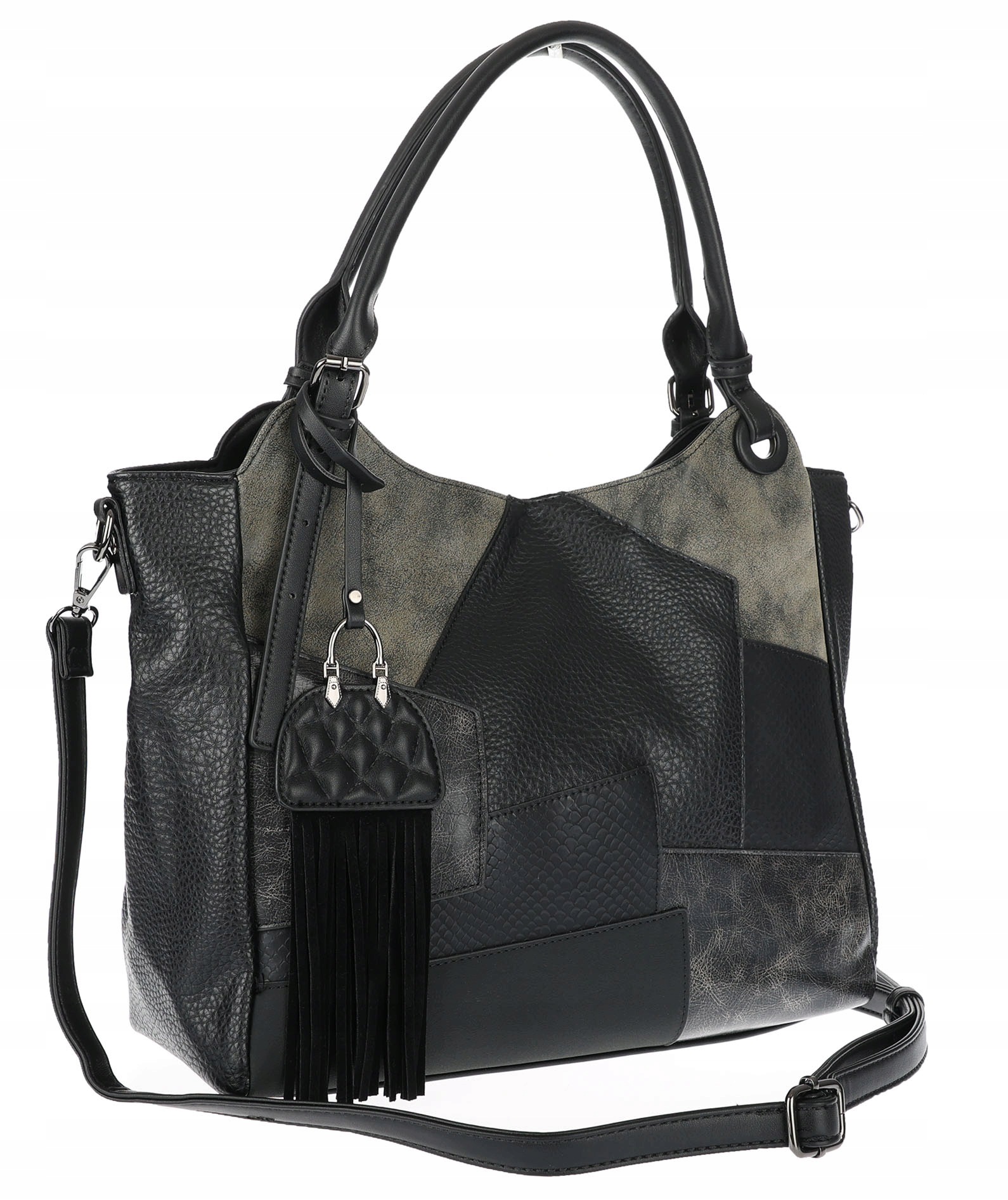 Dámská shopper kabelka prostorná elegantní módní taška do práce MC809 Černá