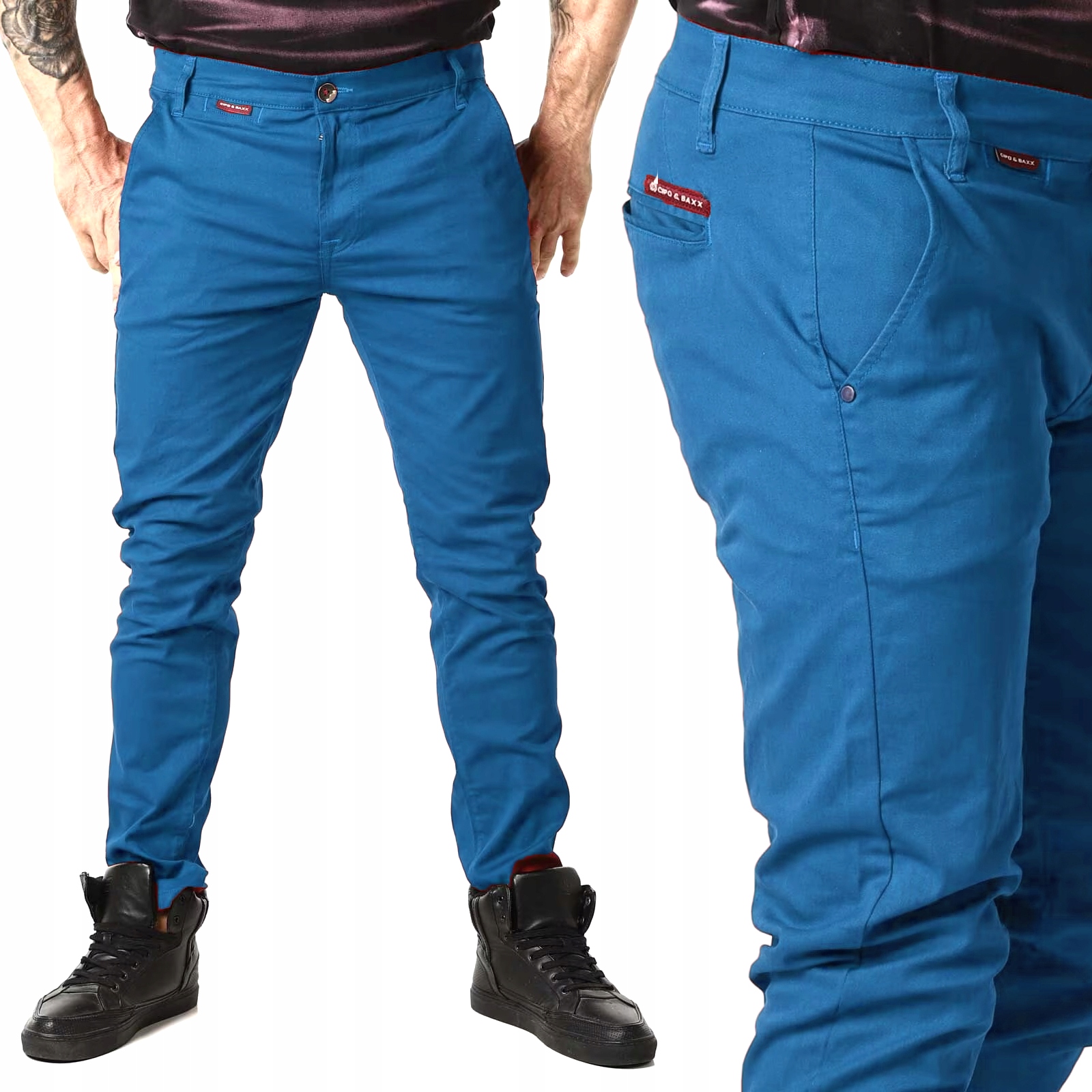 Pánské klasické kalhoty Cipo Baxx Chinosy Casual Slim