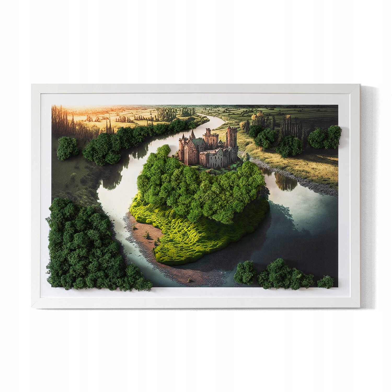 Obraz z machu severský lišajník Zámok na kopci 60x40