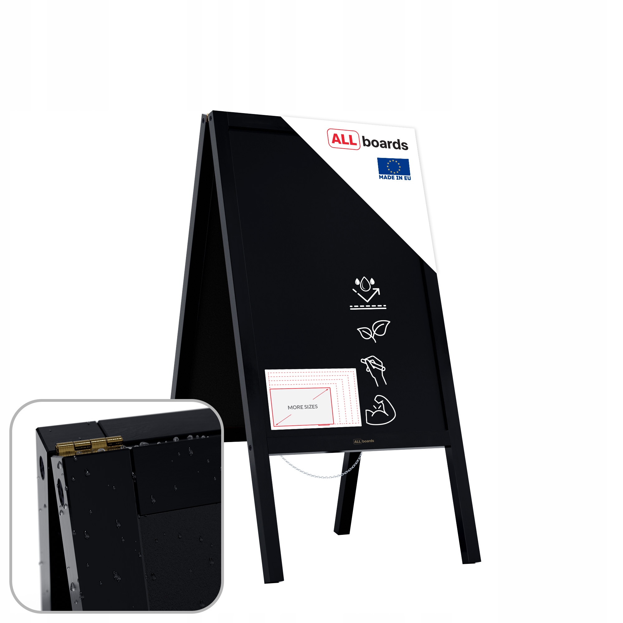 Potykacz reklamowy wodoodporny Czarna rama 118x61 cm