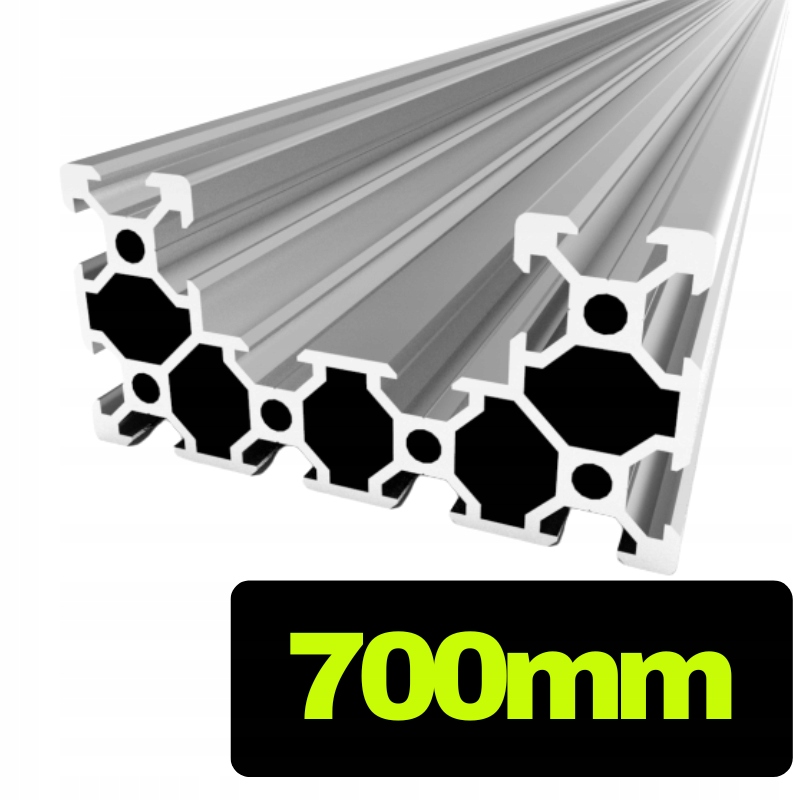 Profil aluminiowy C-beam V-slot srebrny o długości 70 cm