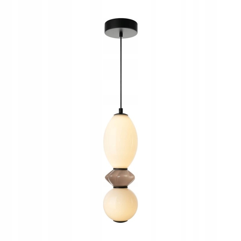 Dekoratívna lampa s podlhovastým tienidlom nad rohom v obývacej izbe Balos Led perla