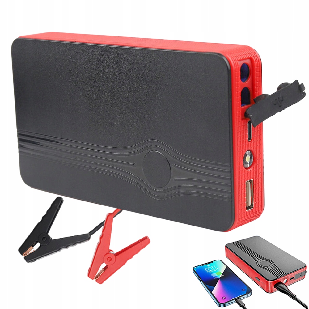 30000MAH Power Bank Jump Starter Start Booster Svítilna S Usb A Svorky