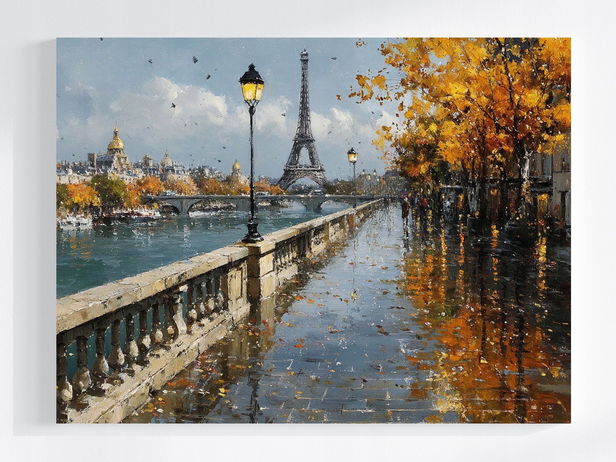 Obraz Na Plátně Canvas Pohled Francie Paříž Eiffelova Věž Podzim 100x75