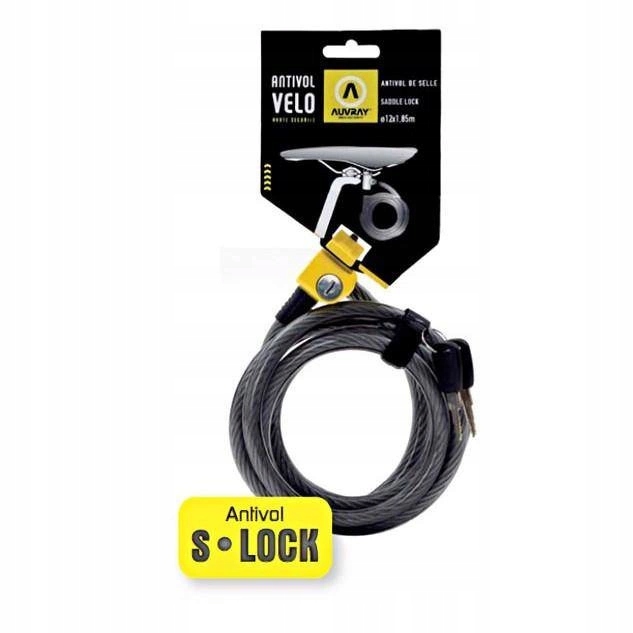 Linka Auvray S-lock 150cm x 12mm czarny żółty