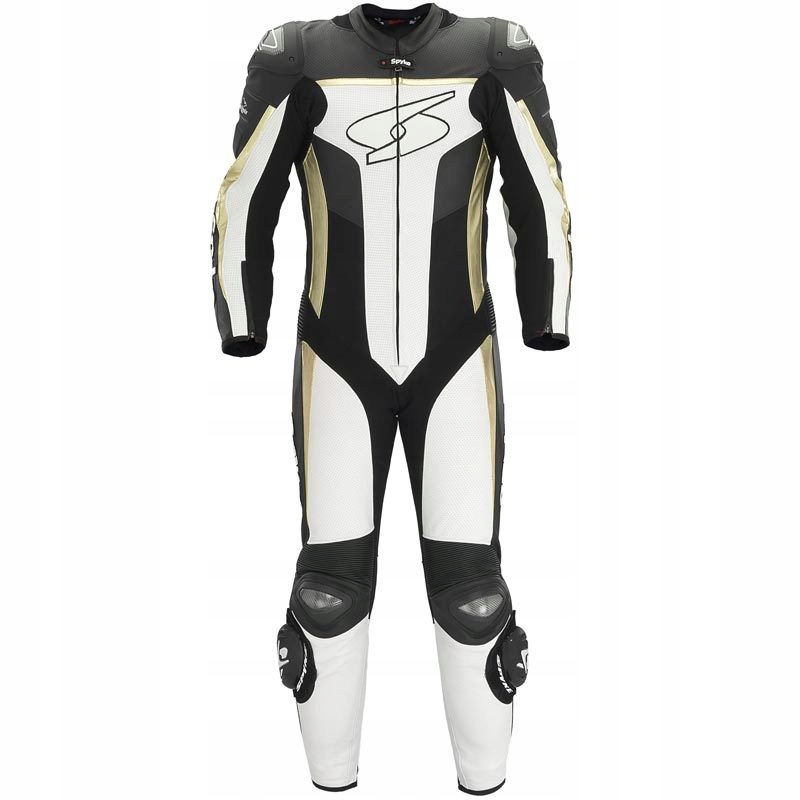 KOMBINEZON MOTOCYKLOWY SKÓRZANY JEDNOCZĘŚCIOWY SPYKE ARAGON WHITE/GOLD R50