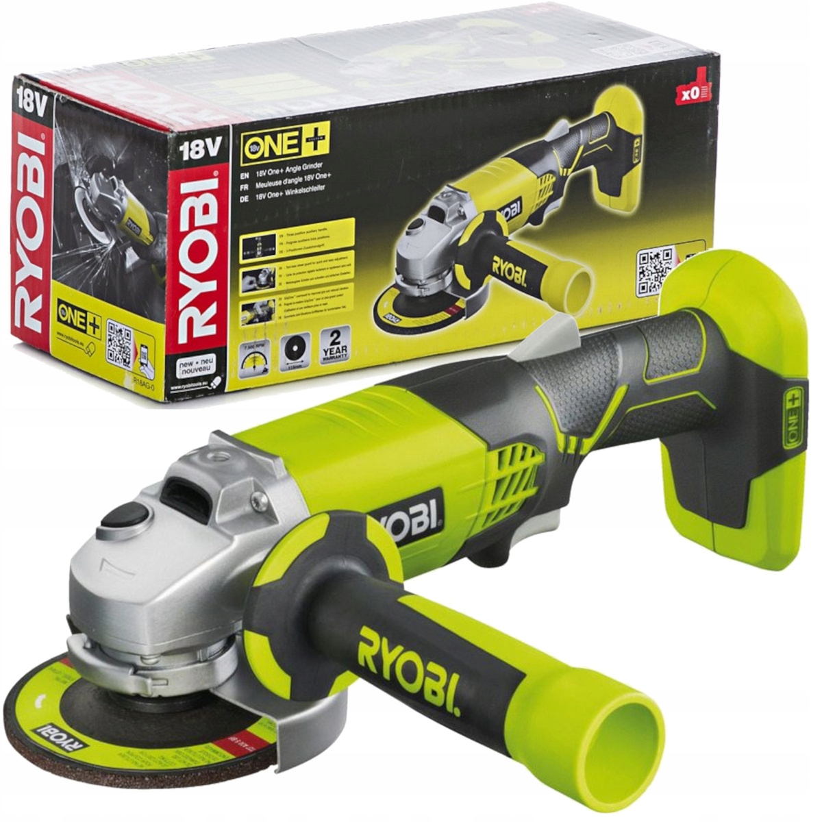Aku Úhlová Bruska 115mm M14 18V Ryobi R18AG-0