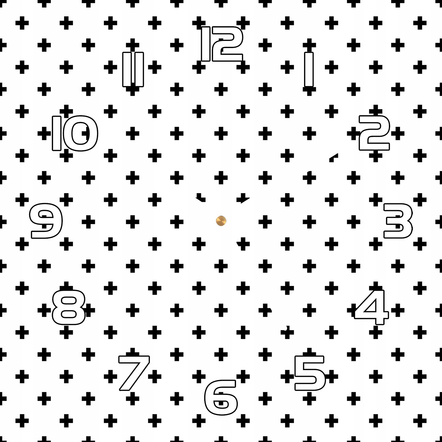 

Zegar na szkle Monochromatyczne plusy 30x30 cm