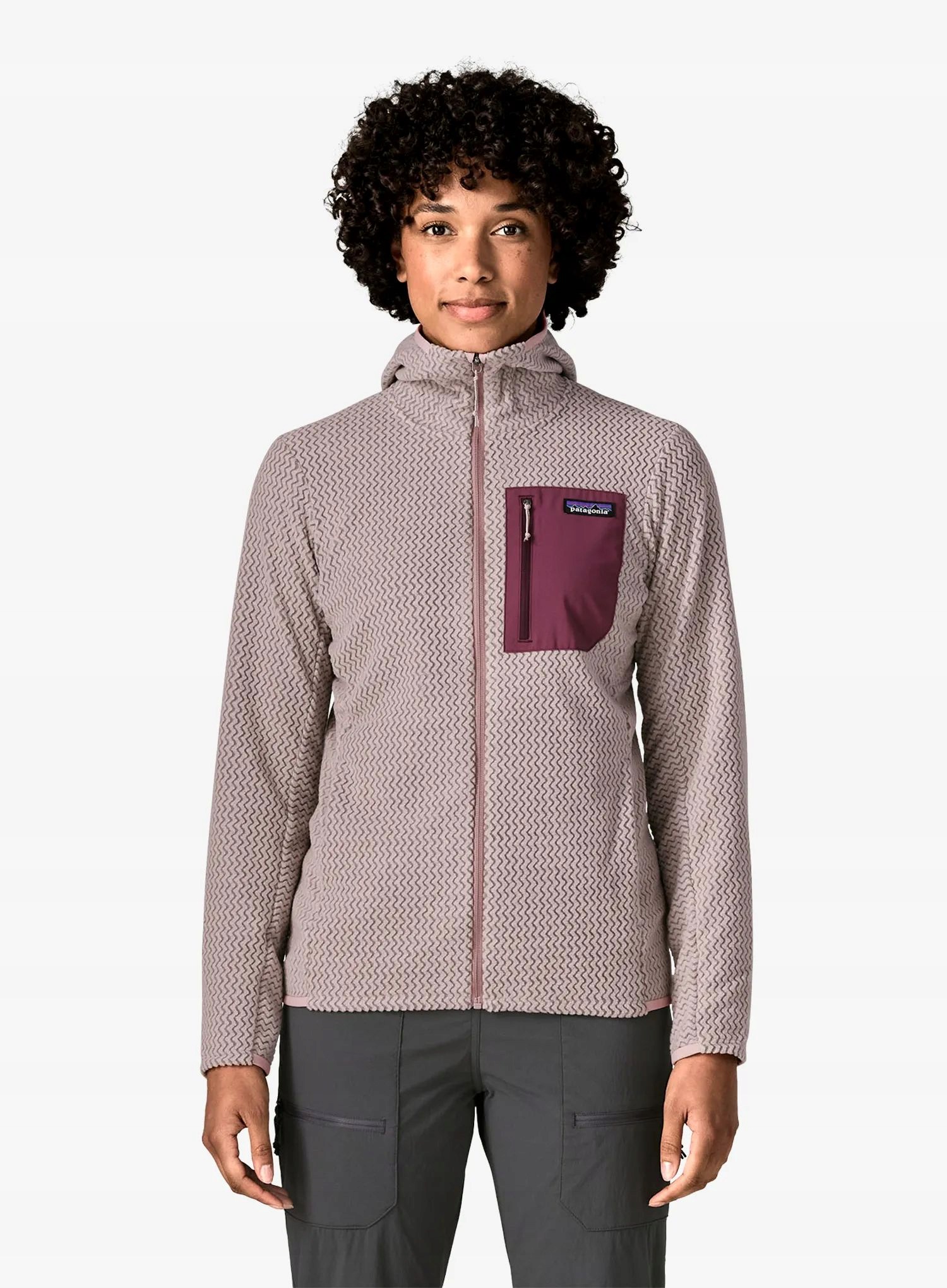 Bluza polarowa damska Patagonia R1 Air Full-Zip Hoody stingray mauve L