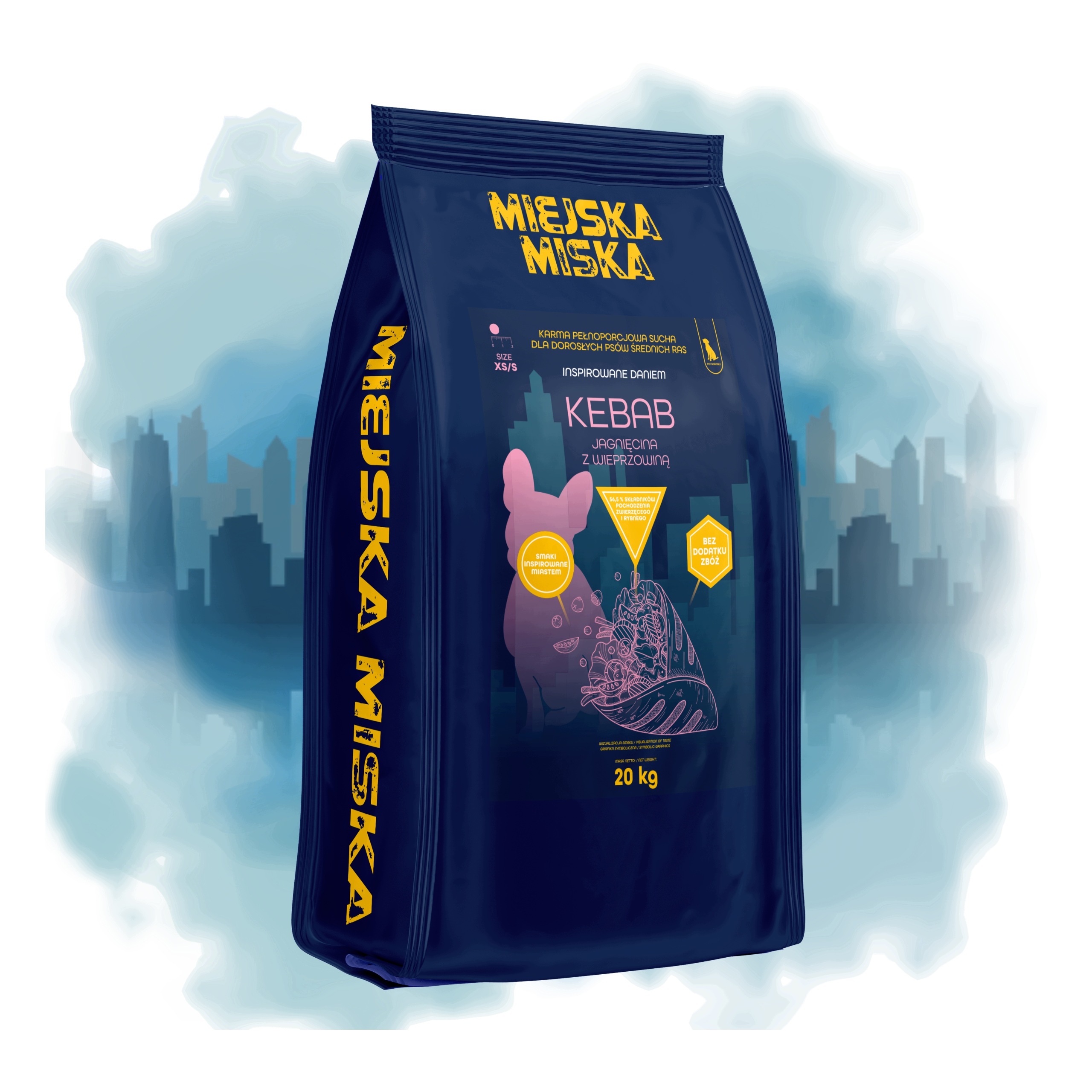 Krmivo pro psy malých plemen Městská miska Gaczoo Kebab Jehněčí 20 kg Xs/s