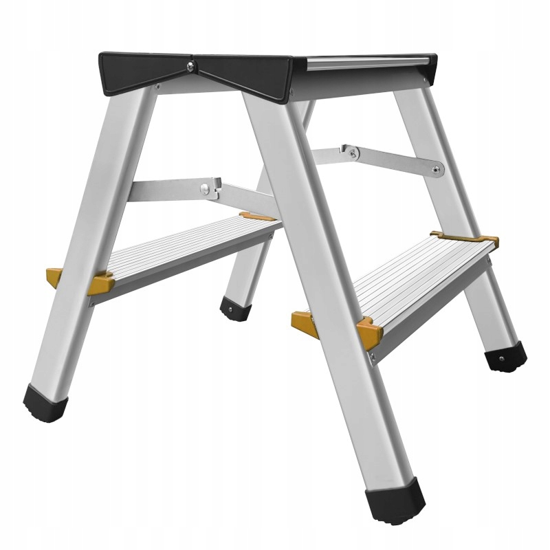 Žebřík hliníkový plošina oboustranná, lehká, stabilní, 1 stupeň, skládací