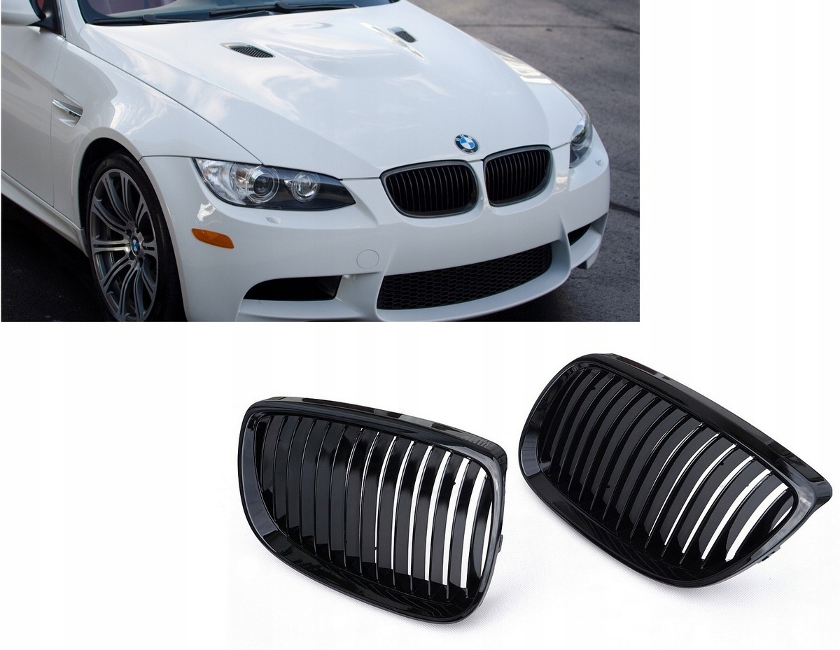 Bmw E92 E93 Coupe Cabrio 06-10 Nerki Grill Mřížky Černý Lesk