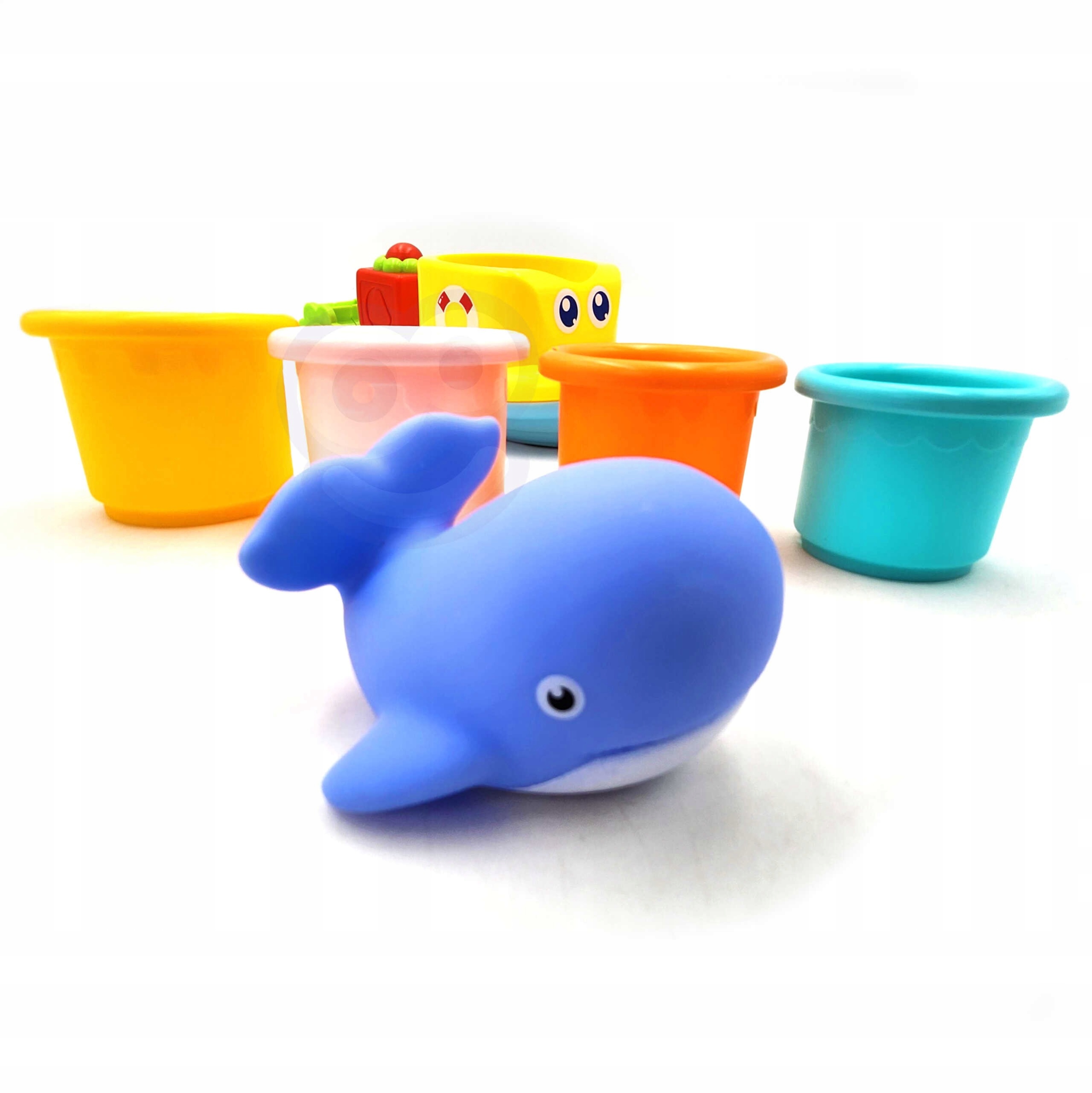 ZABAWKA WODNA DO KĄPIELI STATEK WIELORYB KUBECZKI PRZELEWOWE WOOPIE BABY Wiek dziecka 12 m +