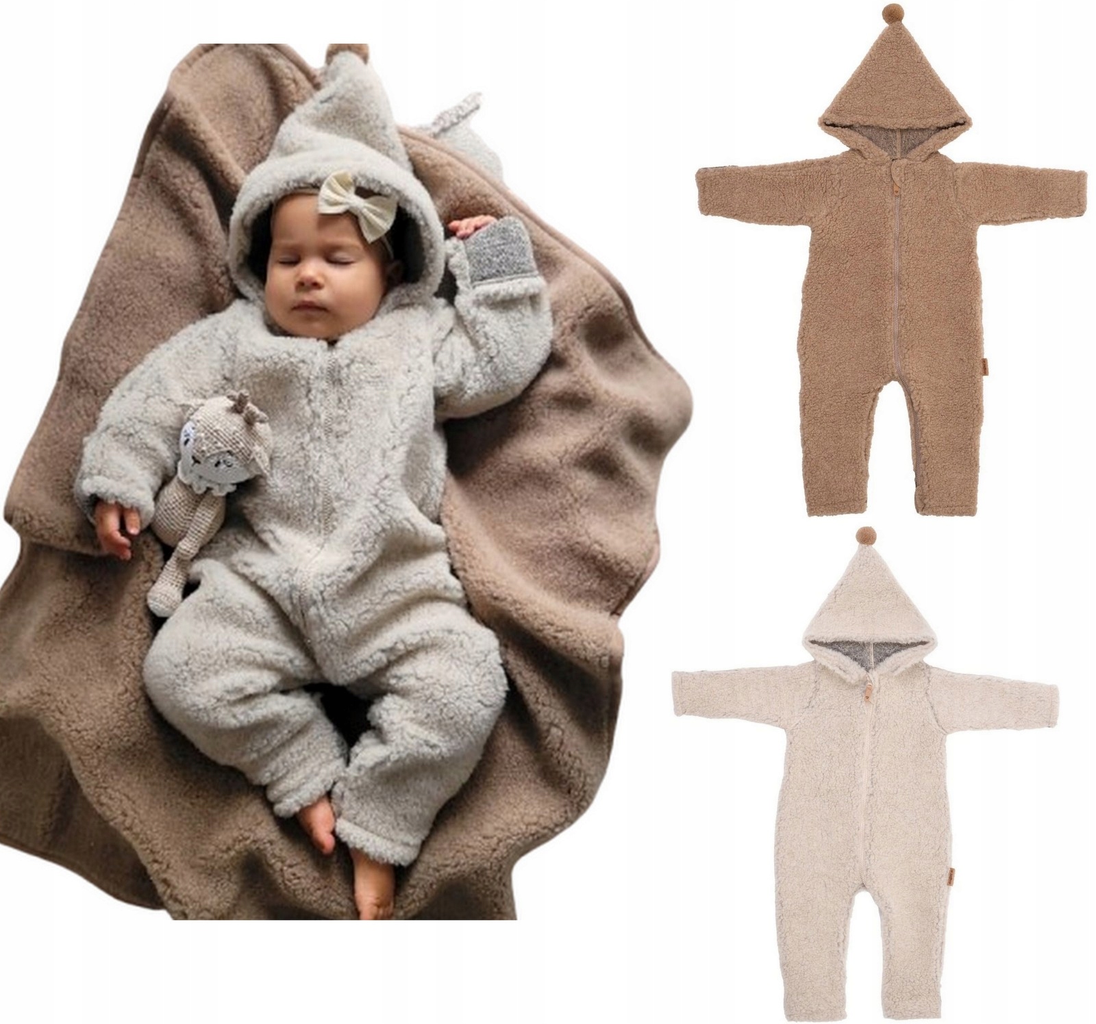 Kombinezon wełniany dla dzieci Nevada 62/68 beige
