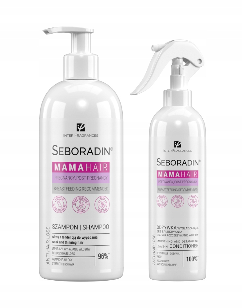 Zestaw Seboradin Mama Hair szampon 400 ml odżywka bez spłukiwania 200 ml