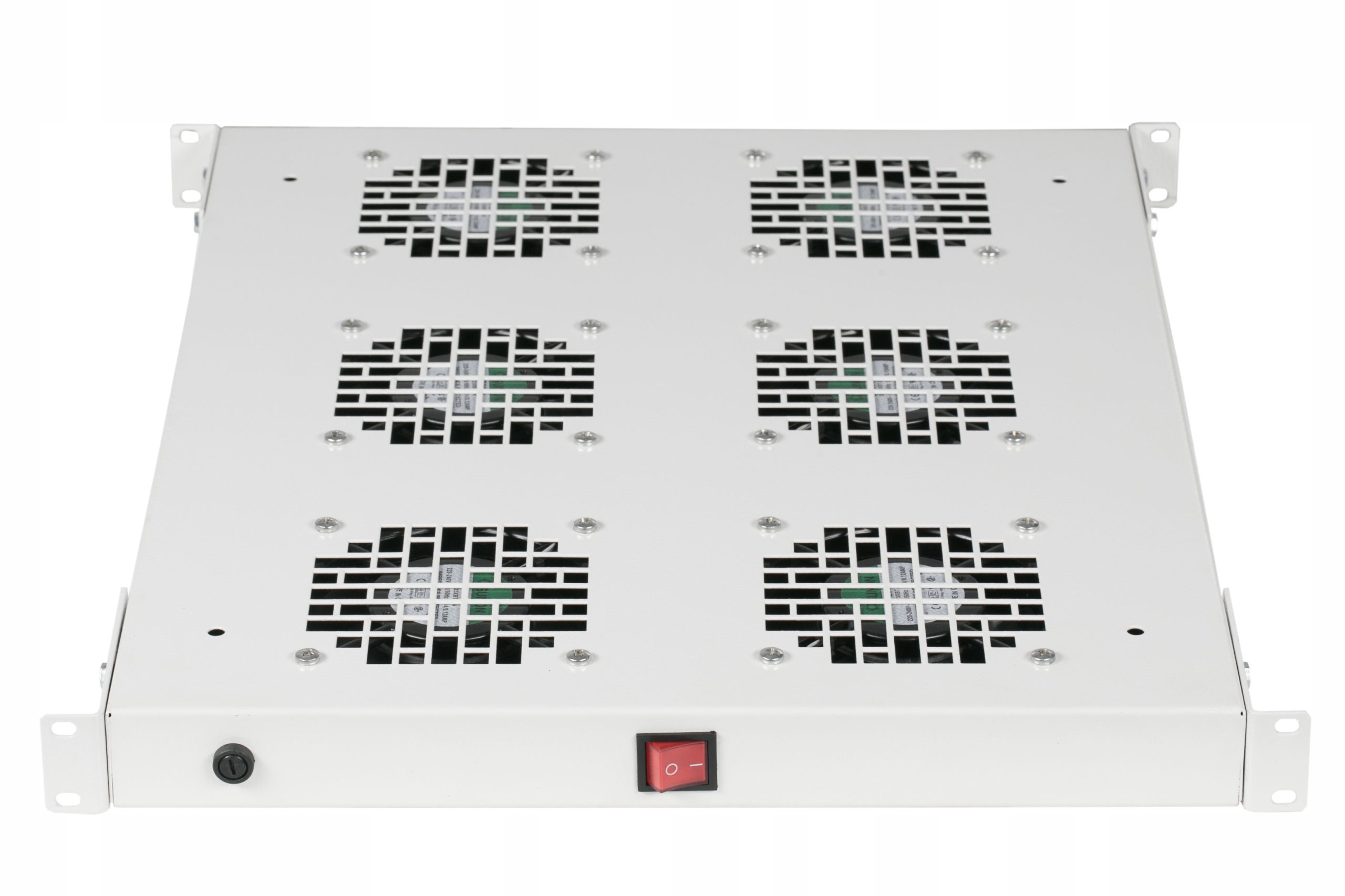 Ventilačný panel pre 19" skrine, 6 ventilátorov s káblom a termostatom