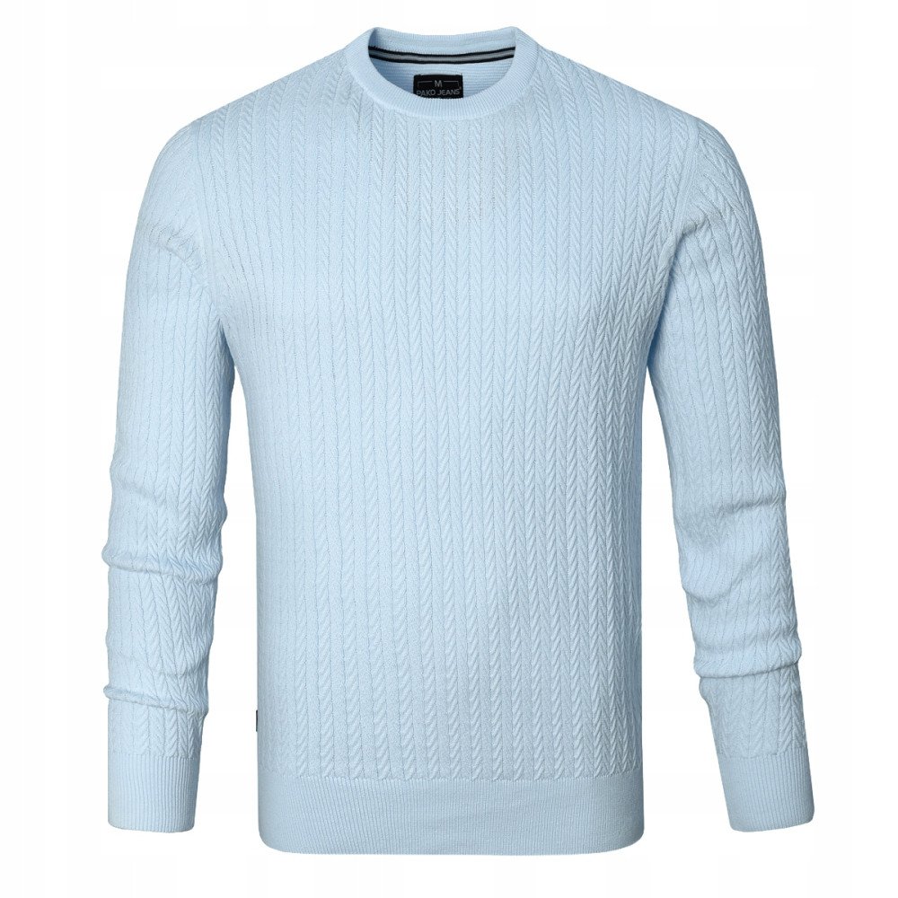 Lehký (přechodný) svetr z bavlněného úpletu Pako Jeans Světle Modrá L