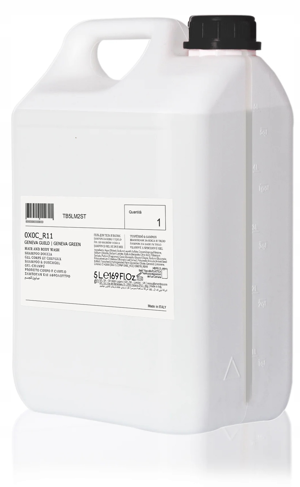Żel pod prysznic Szampon 2w1 Geneva Guild Green 5L Kanister Hotelowy Aloes.