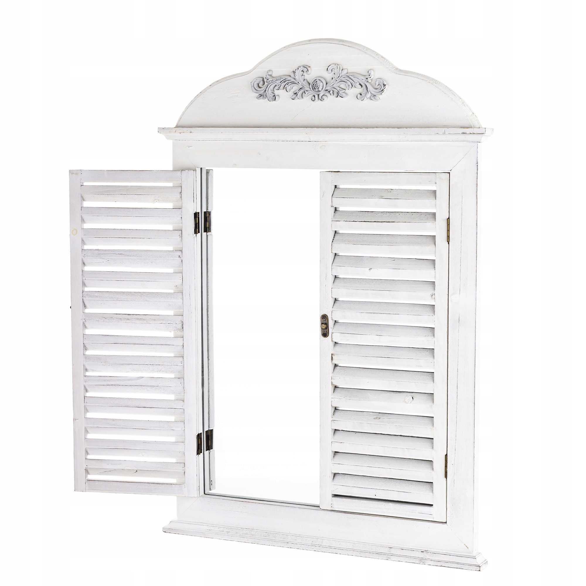 Lustro z okiennicami białe Styl prowansalski Vintage Shabby Chic okiennica
