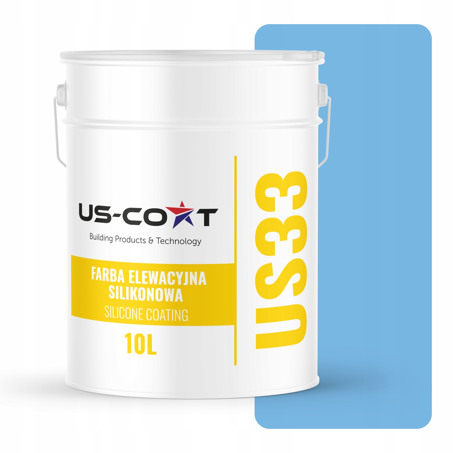 Silikónová Fasádová Farba Fasádna Modrá F116 Uv 10L Poľský Výrobca