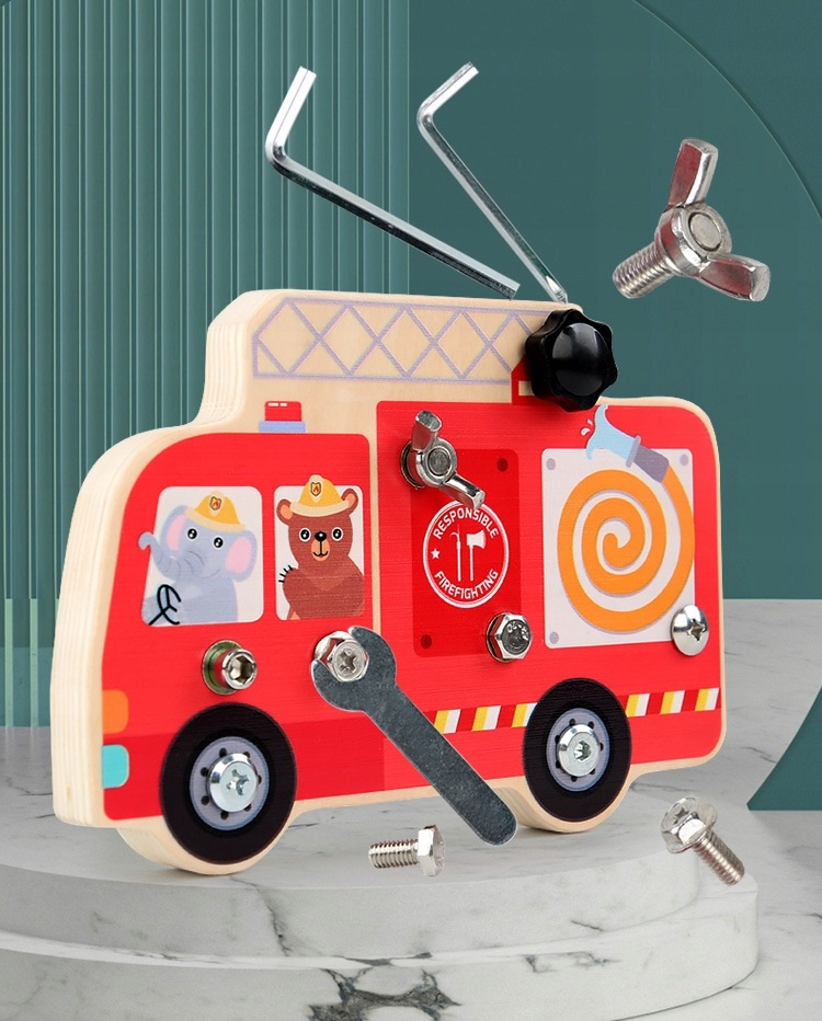 UKŁADANKA MONTESSORI DREWNIANA DO SKRĘCANIA STRAŻ Płeć chłopcy dziewczynki