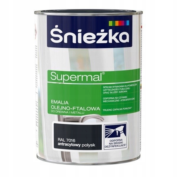 

Śnieżka Emalia Olejna Antracyt-owy RAL7016 0,8L