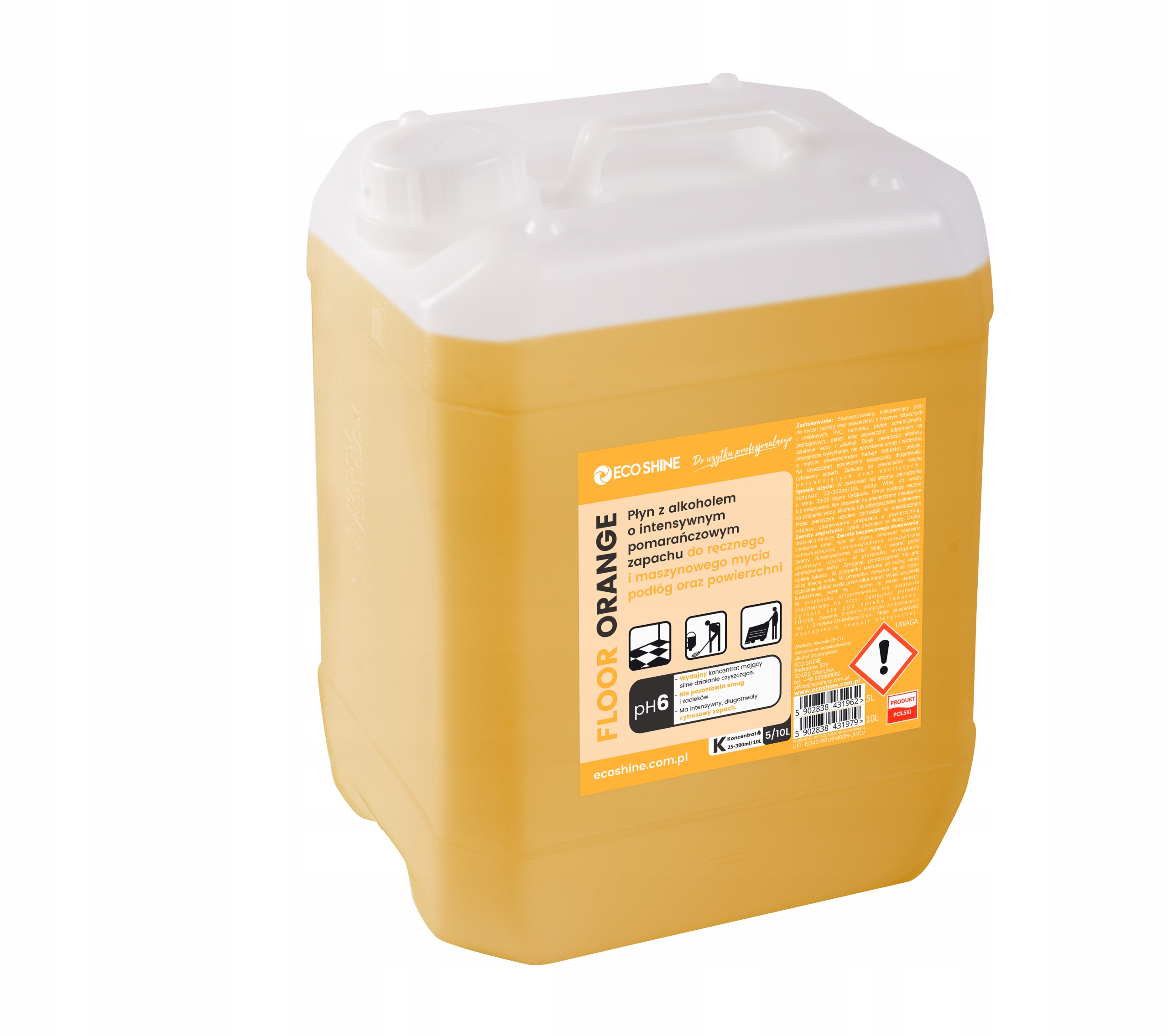 Levně Tekutý přípravek na mytí podlah s vůní pomeranče Floor Orange 10 l