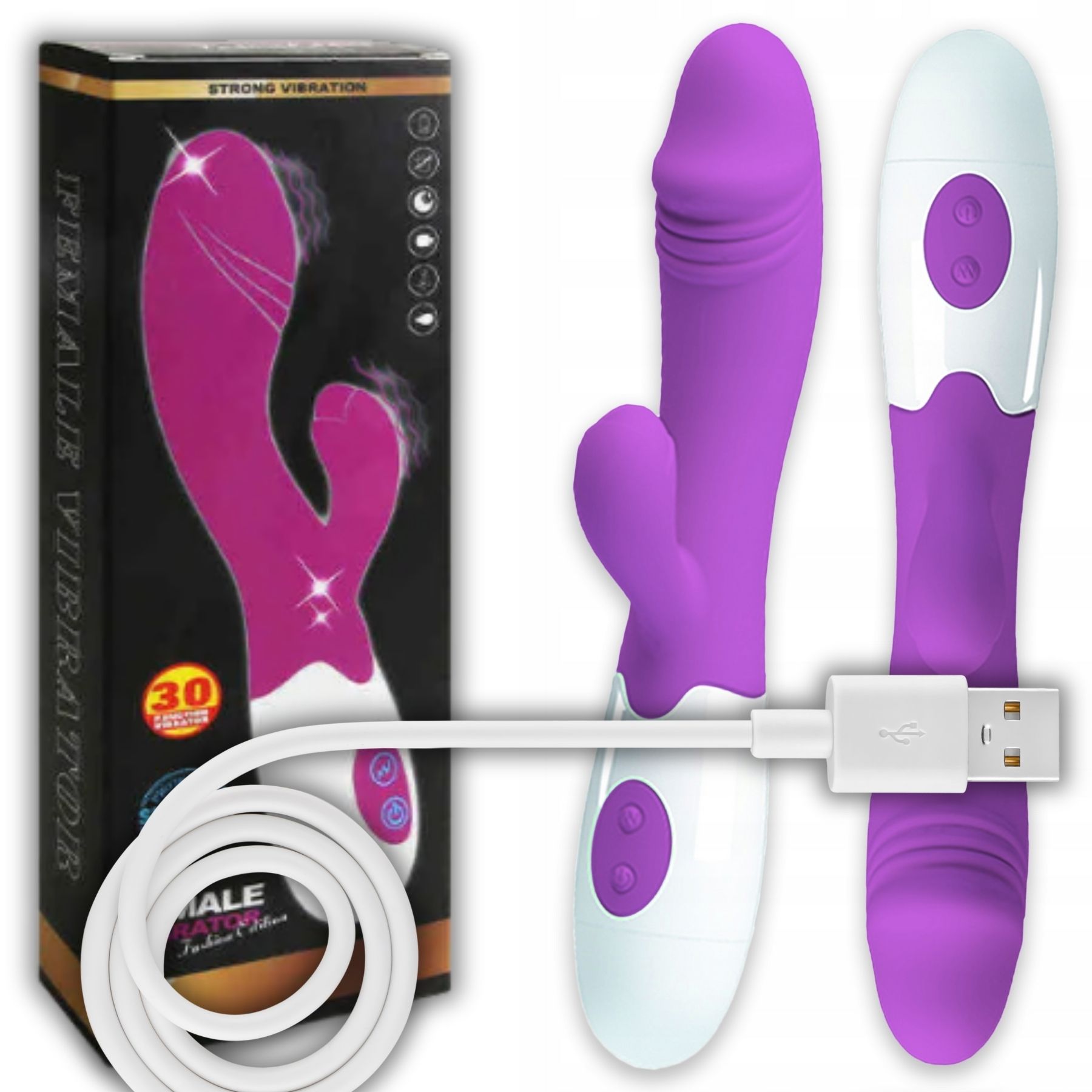 WIBRATOR SZTUCZNY PENIS MASAŻER ŁECHTACZKI USB ZABAWKI WIBRUJĄCE EUPHORIA