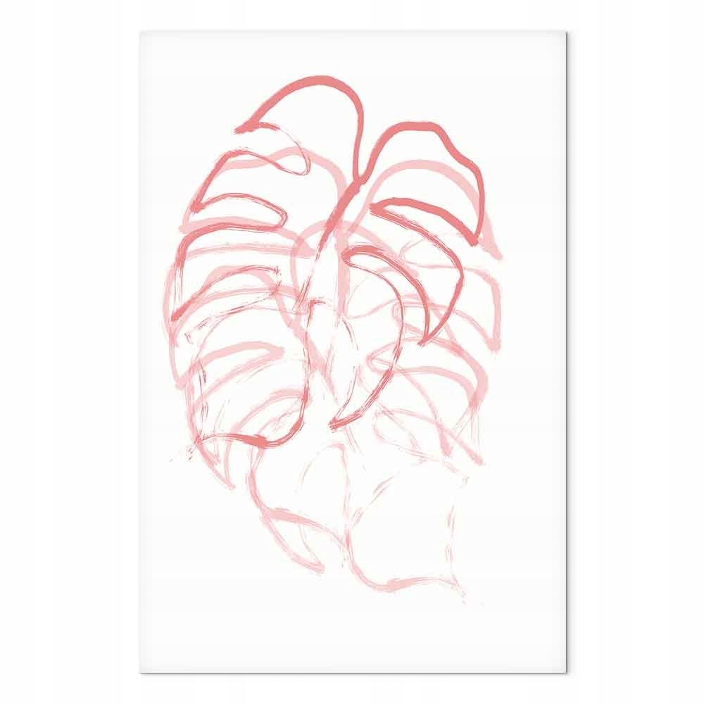 Obraz na plátně Obraz na plátně Grafika Line art Kresba List Monstera 80x120 cm