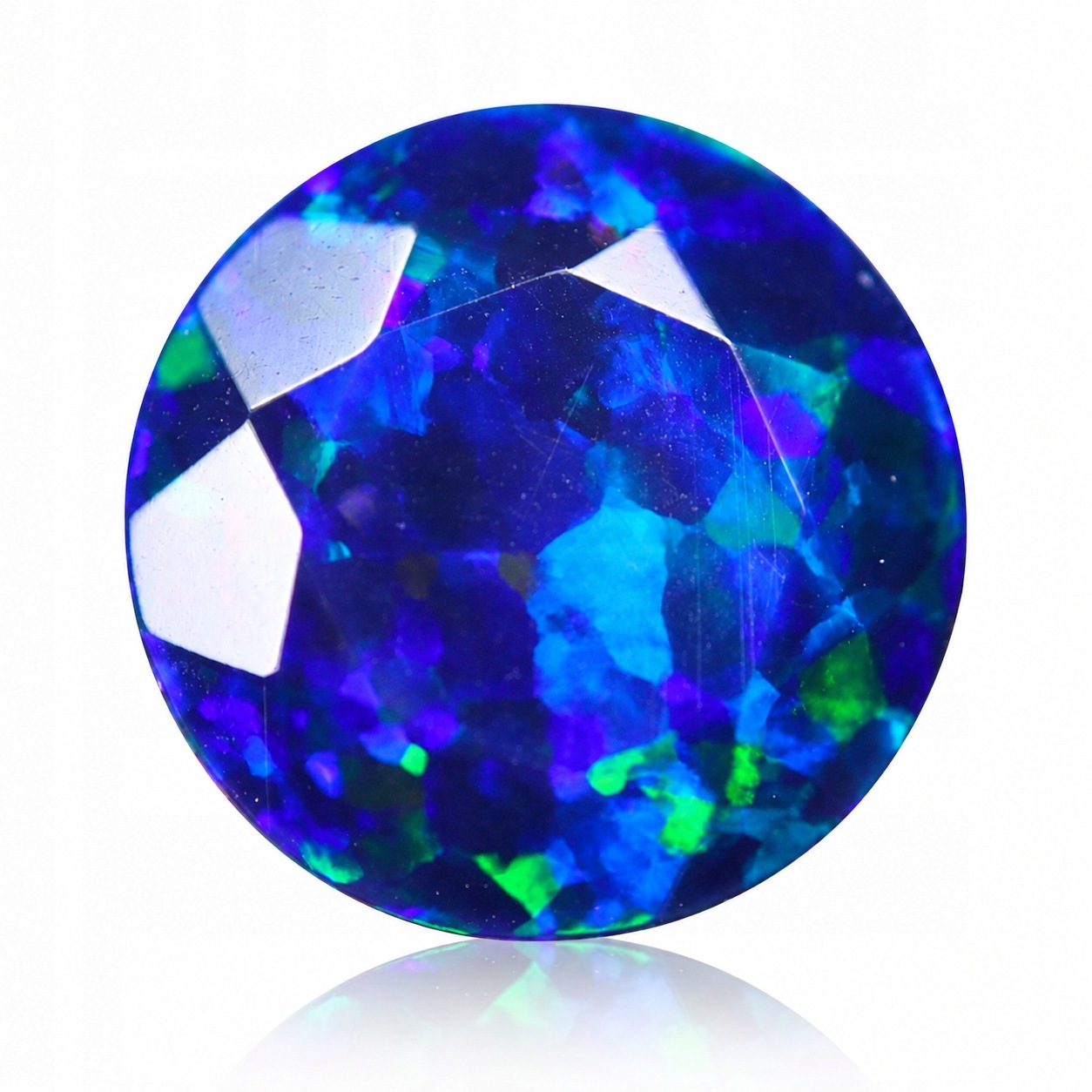 Přírodní modrý opál 2.90 ct Kulatý Etiopie certifikát Wbd