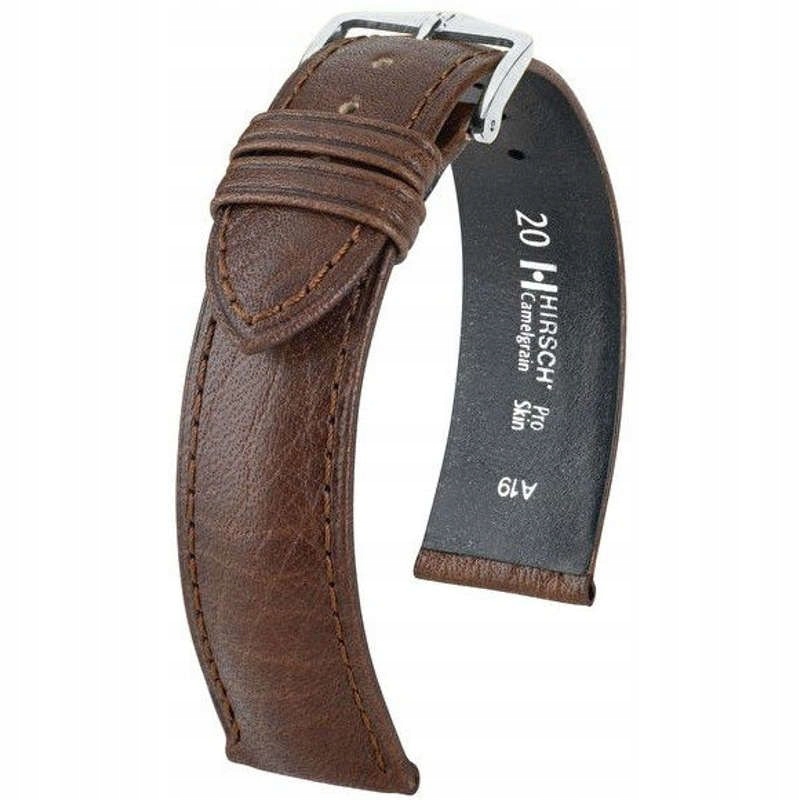 Hnědý kožený opasek 20 mm Hirsch Camelgrain