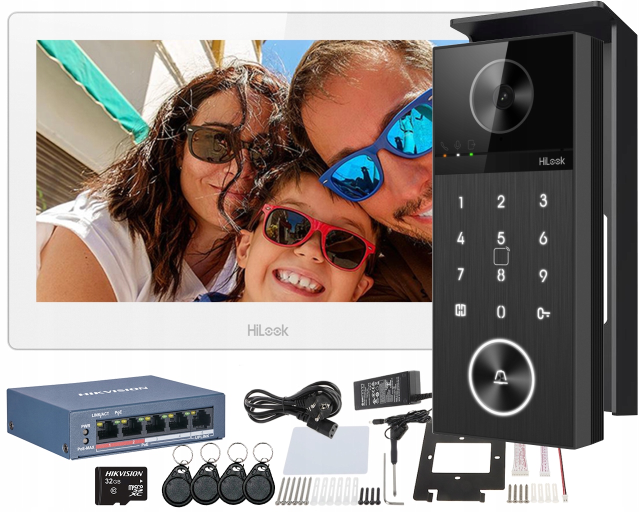 Wideodomofon Ip HiLook by Hikvision zestaw Ip-vis-pro-k Kamera 4Mpx WiFi