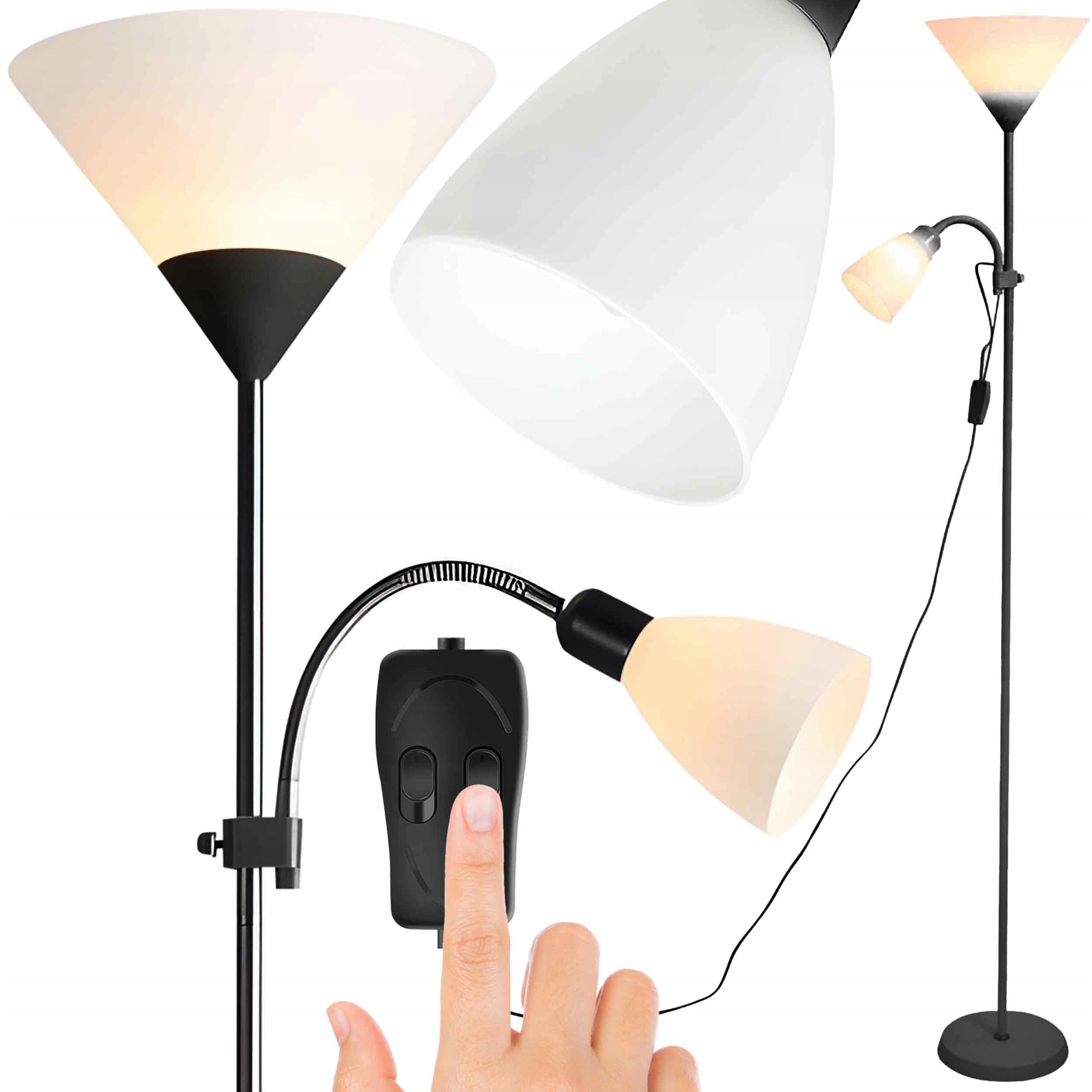 Moderní Stojací Noční Stojací Lampa E27 180 CM Pro Čtení 2 V 1