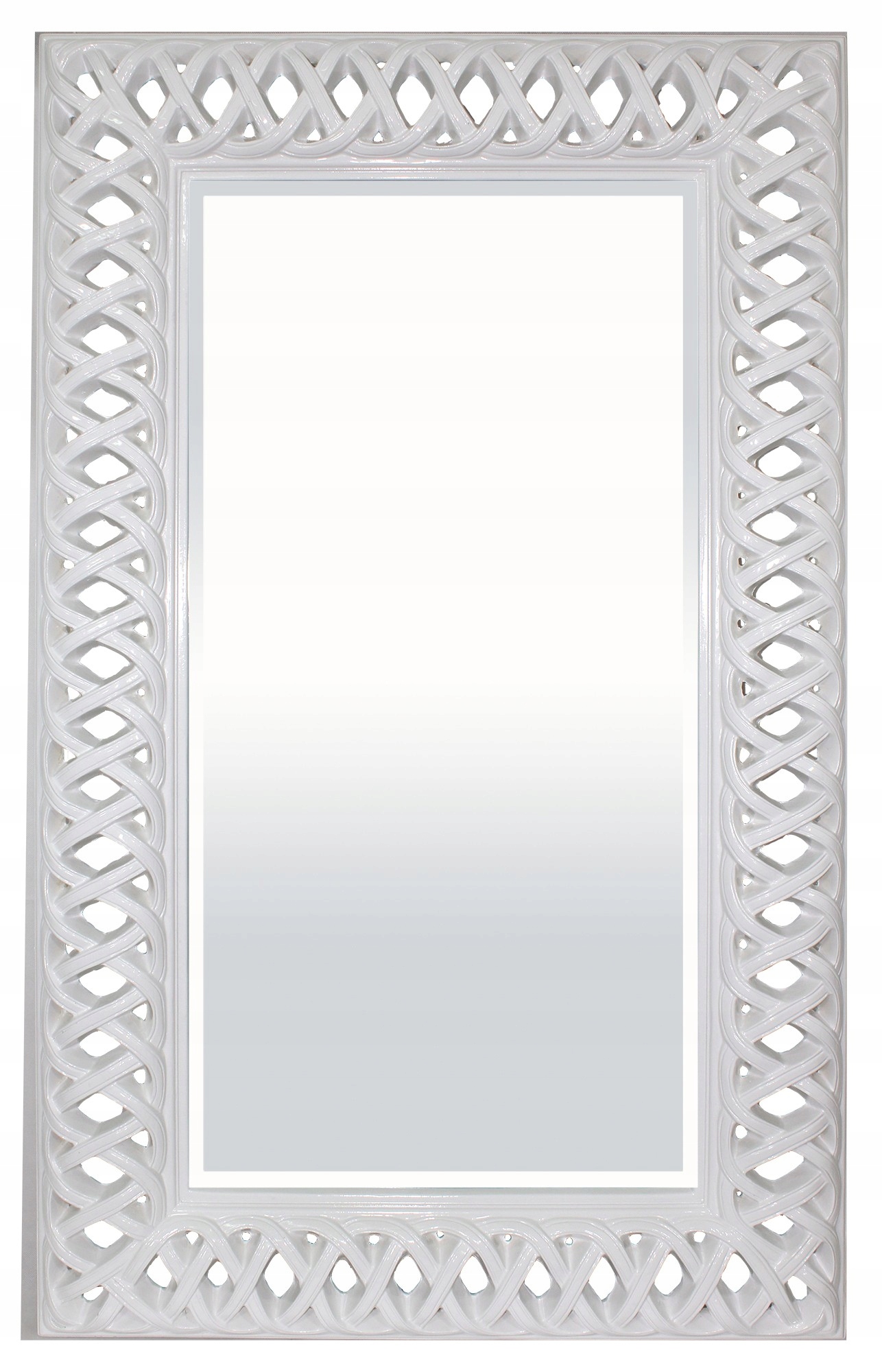 Exkluzívne veľké biele zrkadlo v prelamovanom palácovom kráľovskom sklenenom ráme