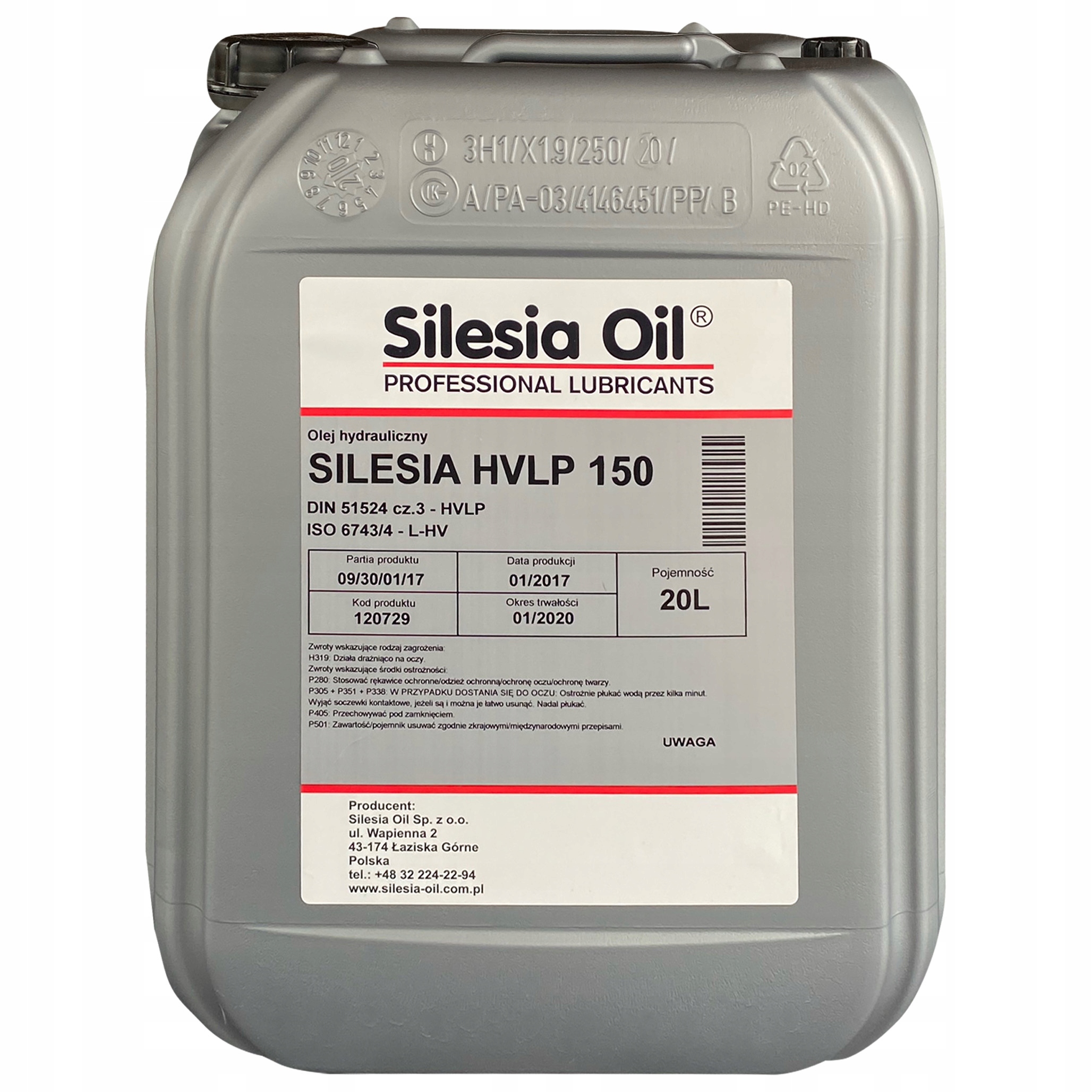 ГИДРАВЛИЧЕСКОЕ МАСЛО SILESIA OIL HVLP 150 20L