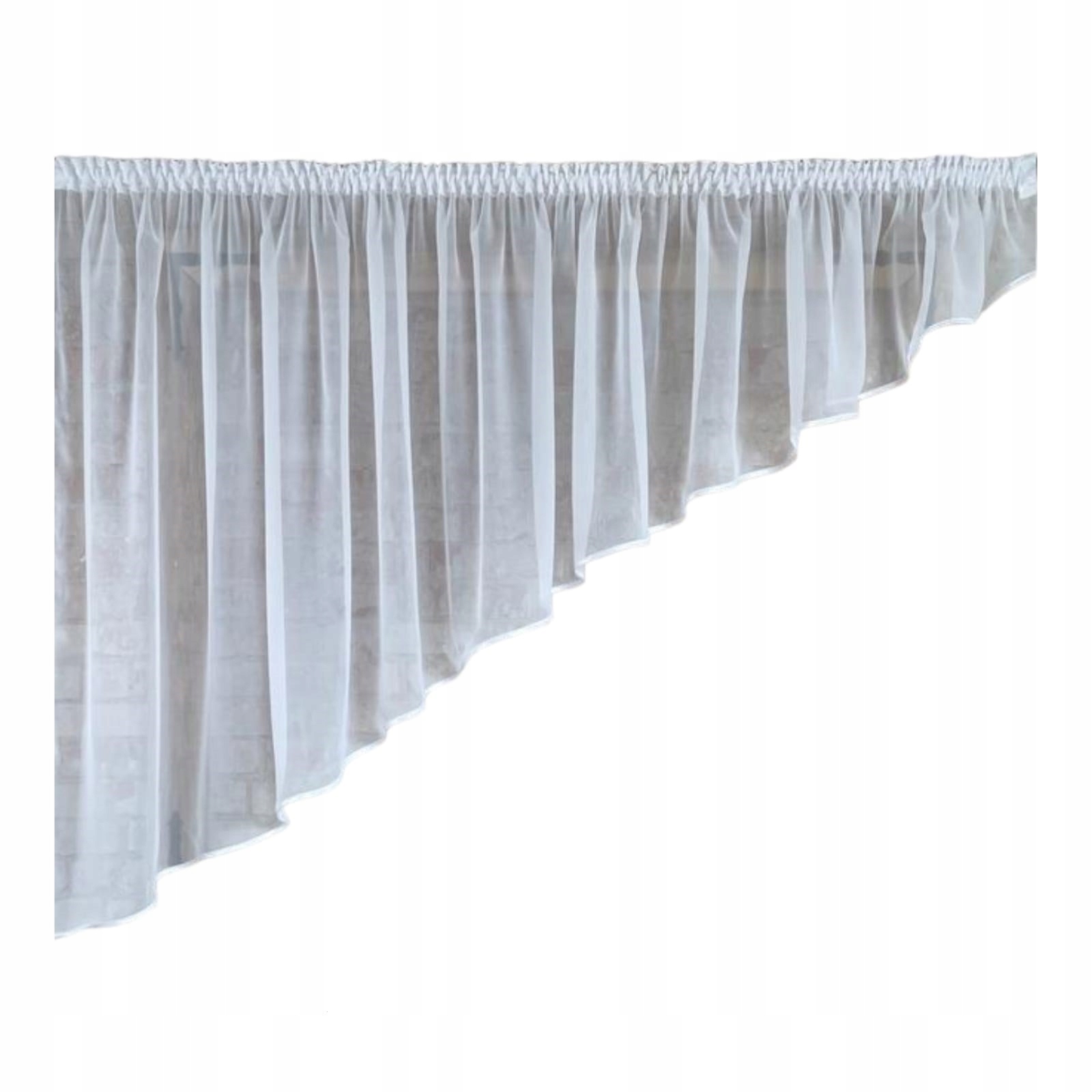 Hotová záclona 400x140, levý šik, bílý voál, lemování