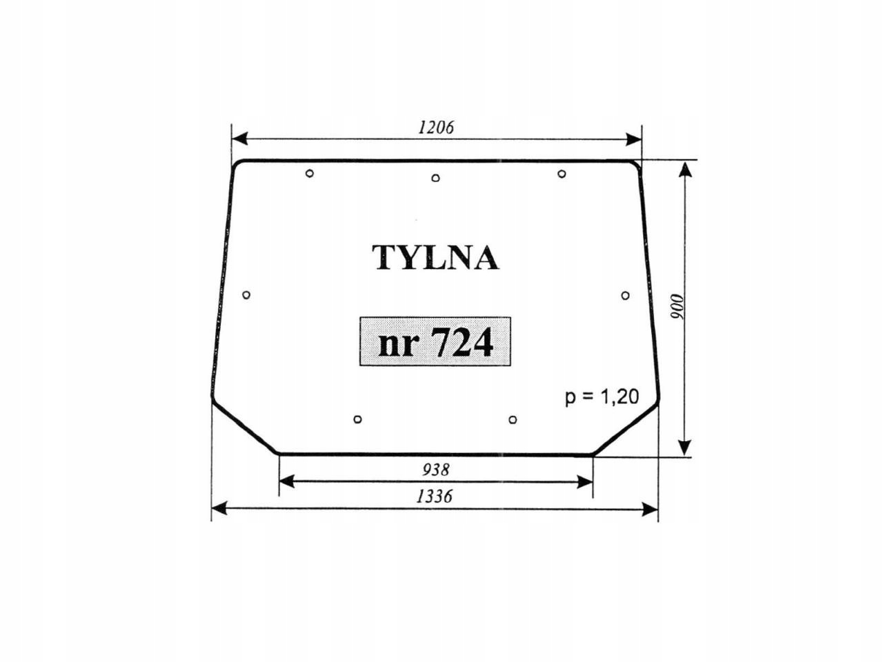 SZYBA TYLNA PRONAR 724
