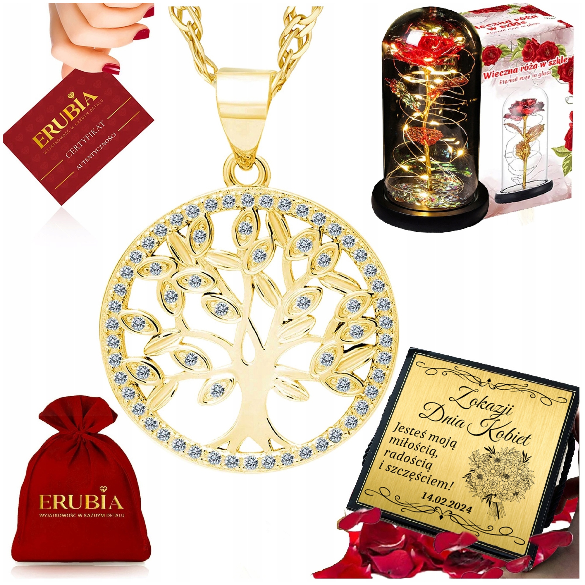 Dárek Pro Ženu, Kterou Máme, Dcery K Narozeninám Růže Věčný Stromek+gravírování
