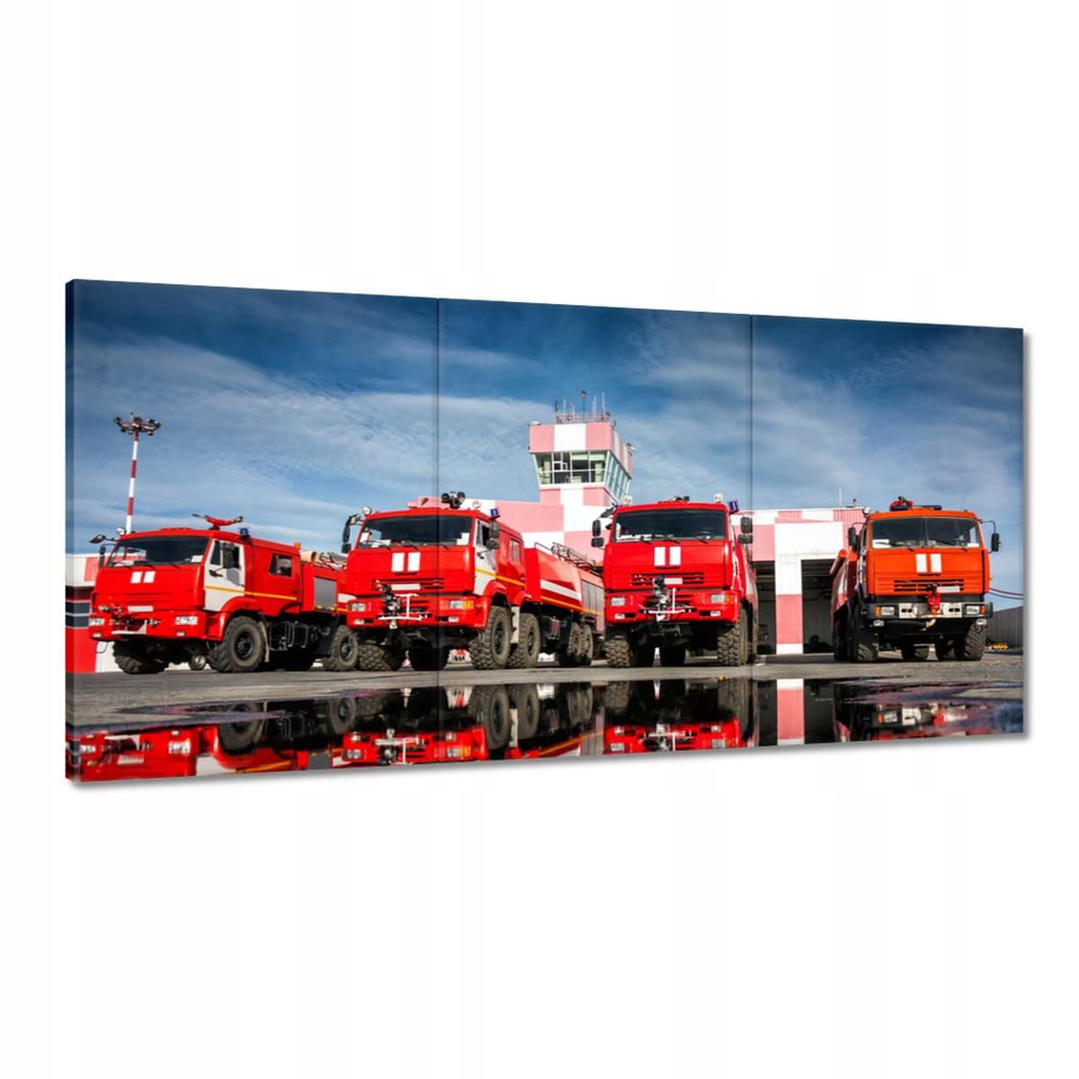 Obrazy 180x90 Hasičské autá na stanici