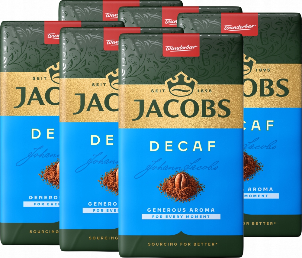 Jacobs Decaf Kawa mielona bezkofeinowa 250 g x6