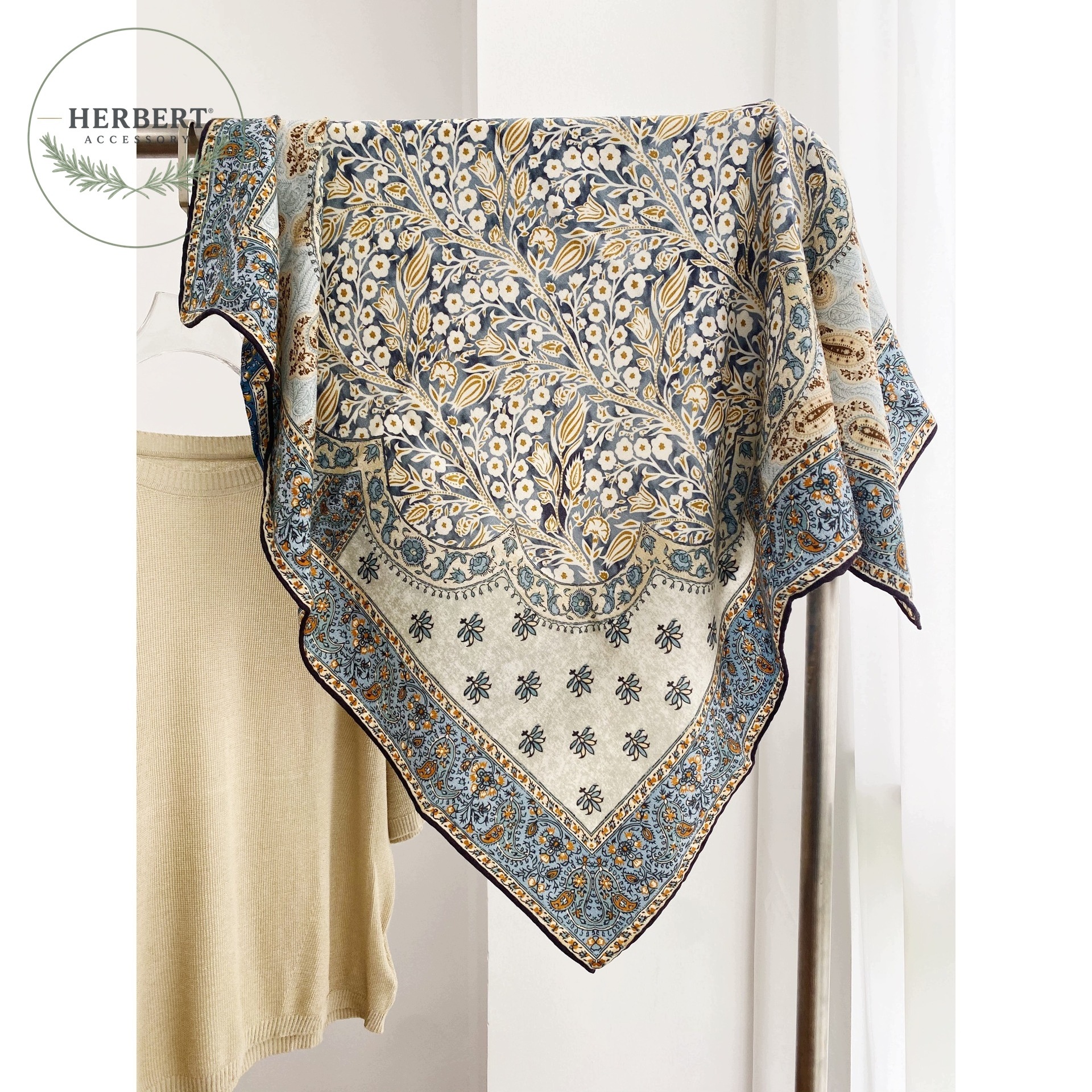 Dámský šátek z vlny a hedvábí 85 x 85 cm Dvoustranný Paisley šátek Elegantní